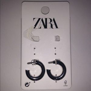 ZARA SILVER CHUNKY HOOPS